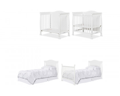 FaFurn Solid Pine Wood 3-In-1 Convertible Baby Crib Daybed Toddler Bed - White