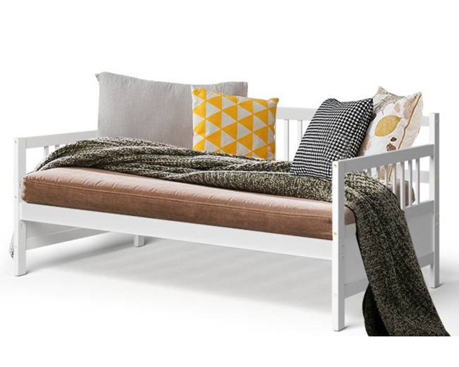 FaFurn Twin Size 2-In-1 Wood Daybed Frame Sofa Bed - White