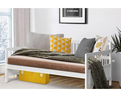 FaFurn Twin Size 2-In-1 Wood Daybed Frame Sofa Bed - White