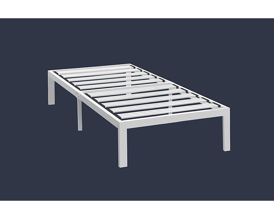 FaFurn - Twin Size Heavy Duty Steel Platform Bed Frame in White