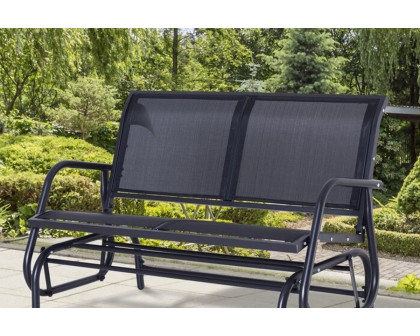 FaFurn - 2 Seater Mesh Outdoor Patio Swing Glider Dark Gray