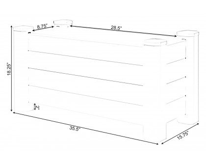 FaFurn - Outdoor Raised Garden Bed Planter Box in White, Vinyl