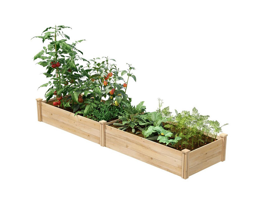 FaFurn 2 Ft X 8 Ft Wood Raised Garden Bed - Short