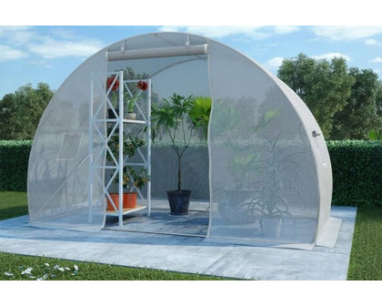 FaFurn - Greenhouse Kit with Heavy Duty Steel Frame and White Pe Cover