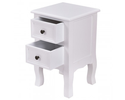 FaFurn - 2-Drawer Nightstand in White, Wood