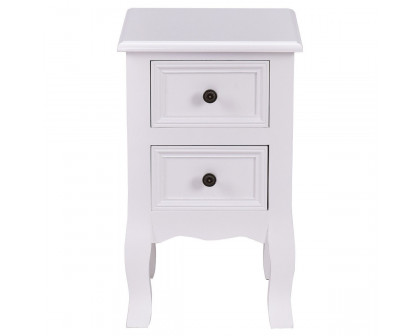 FaFurn - 2-Drawer Nightstand in White, Wood