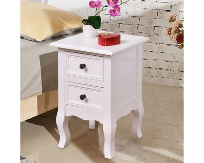 FaFurn - 2-Drawer Nightstand in White, Wood