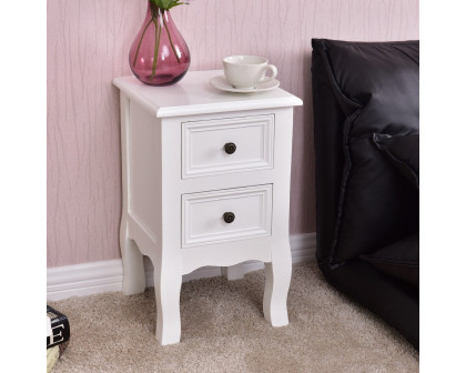 FaFurn - 2-Drawer Nightstand in White, Wood