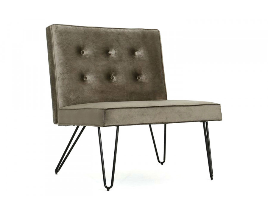 FaFurn - Velvety Soft Upholstered Polyester Accent Chair with Black Metal Legs