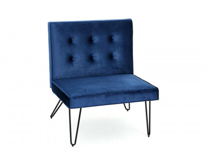 FaFurn - Velvety Soft Upholstered Polyester Accent Chair with Black Metal Legs