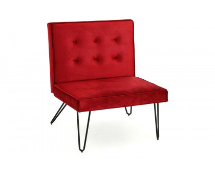 FaFurn - Velvety Soft Upholstered Polyester Accent Chair with Black Metal Legs