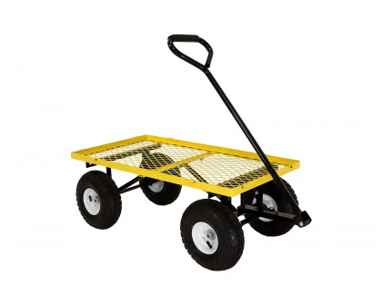 FaFurn Heavy Duty Steel Garden Utility Cart Wagon with Removable Sides - Yellow