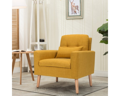 FaFurn Modern Accent Chair with Pillow - Yellow