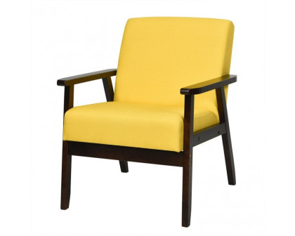 FaFurn - Retro Accent Chair with Espresso Wood Frame