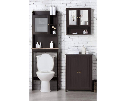 FaFurn Wood 2-Door Freestanding Bathroom Floor Cabinet - Brown