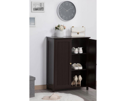 FaFurn Wood 2-Door Freestanding Bathroom Floor Cabinet - Brown