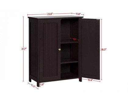 FaFurn Wood 2-Door Freestanding Bathroom Floor Cabinet - Brown