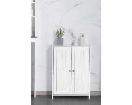 FaFurn Wood 2-Door Freestanding Bathroom Floor Cabinet - White