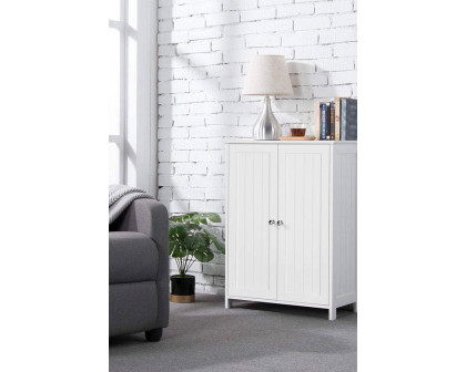 FaFurn Wood 2-Door Freestanding Bathroom Floor Cabinet - White