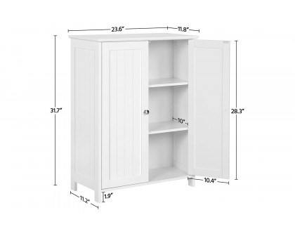 FaFurn Wood 2-Door Freestanding Bathroom Floor Cabinet - White