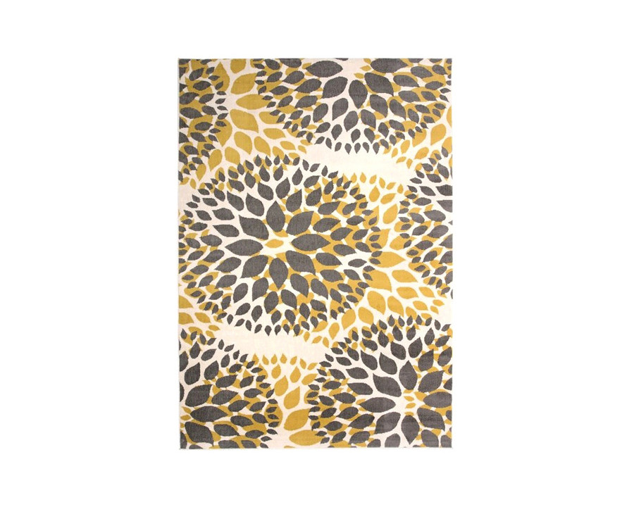 FaFurn Floral Woven Stain Resistant Polypropylene Area Rug - 3,1" x 5"