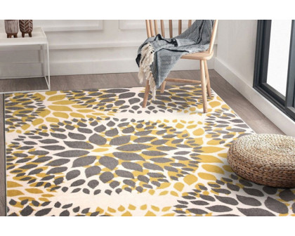 FaFurn Floral Woven Stain Resistant Polypropylene Area Rug - 3,1" x 5"