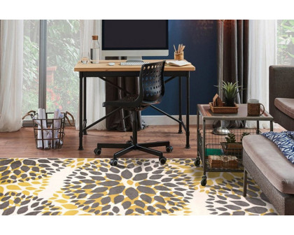 FaFurn Floral Woven Stain Resistant Polypropylene Area Rug - 3,1" x 5"