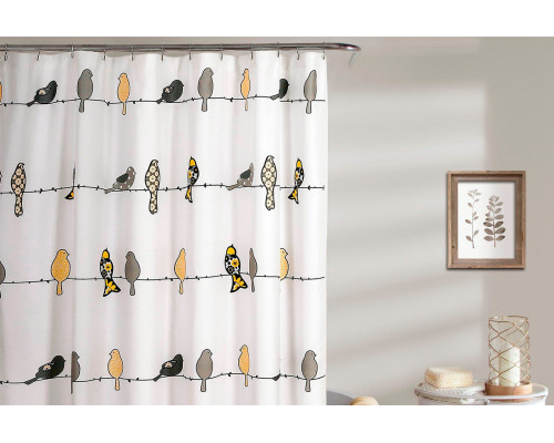 FaFurn - Pattern Shower Curtain in Yellow, Polyester