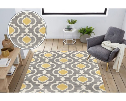 FaFurn Trellis Geometric Polpropylene Area Rug - 3,3" x 5"