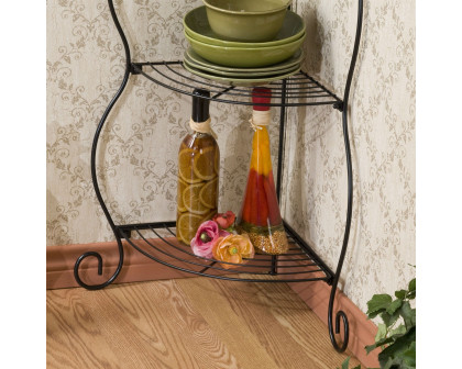 FaFurn - Bakers Rack with Decorative Metal Scrollwork in Metal