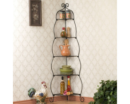 FaFurn - Bakers Rack with Decorative Metal Scrollwork in Metal