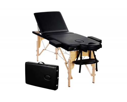 FaFurn - Black Adjustable Portable Massage/Tattoo Folding Elevated Table