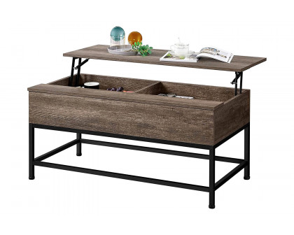 FaFurn - Modern Metal Wood Lift-Top Coffee Table Laptop Desk