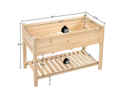 FaFurn - Solid Wood 2-Tier Raised Garden Bed Planter Box 4-Ft X 2-Ft X 32-Inch High