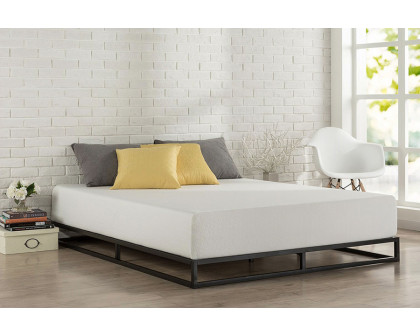 FaFurn - Modern Low Profile Metal Platform Bed Frame with Wood Slats