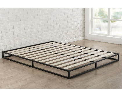 FaFurn Modern Low Profile Metal Platform Bed Frame with Wood Slats - Queen Size, 6-inch