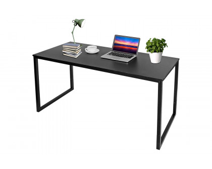 FaFurn - Black Metal Frame Wood Top Modern Home Office Laptop Computer Desk