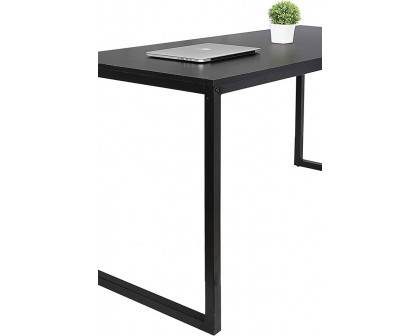 FaFurn - Black Metal Frame Wood Top Modern Home Office Laptop Computer Desk