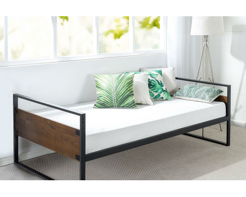 FaFurn - Twin Modern Wood Metal Daybed Frame with Steel Slats