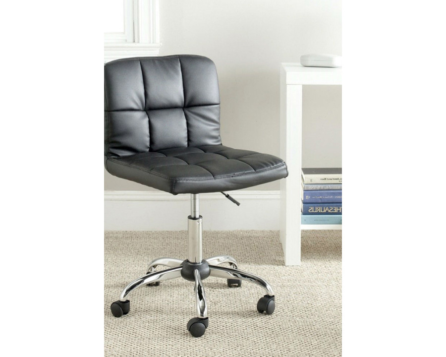 FaFurn - Modern Black Faux Leather Cushion Home Office Desk Chair