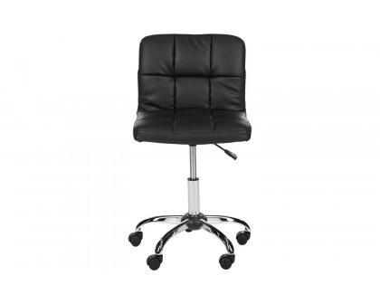 FaFurn - Modern Black Faux Leather Cushion Home Office Desk Chair