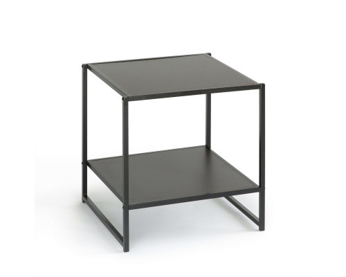 FaFurn - Modern Nightstand in Espresso, Steel