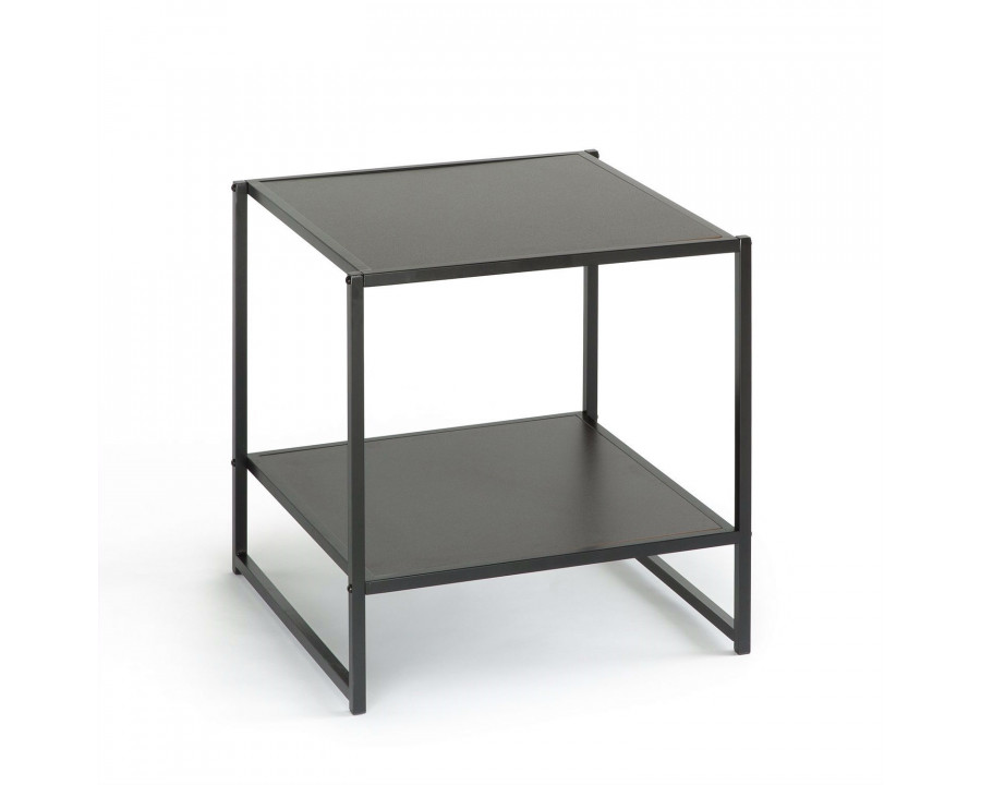 FaFurn - Modern Nightstand in Espresso, Steel