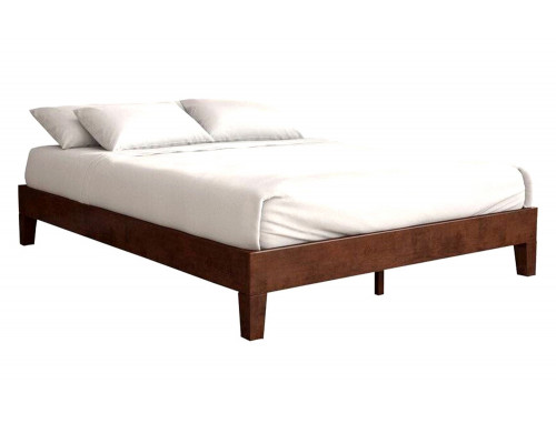 FaFurn Modern Low Profile Solid Wood Platform Bed Frame - Espresso, Queen Size