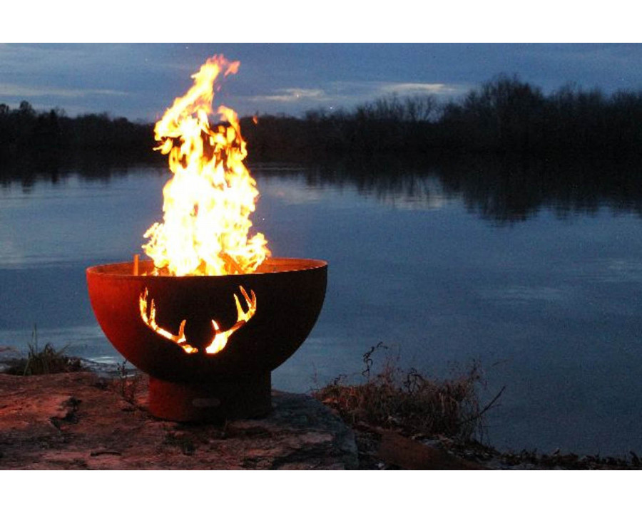 Fire Pit Art - Antlers Wood Burning