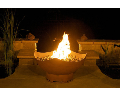 Fire Pit Art Asia 36" Natural Gas - Match Lit - Silverado