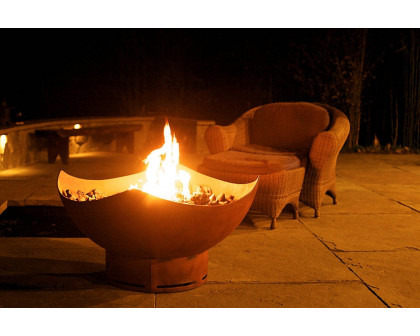 Fire Pit Art Asia 36" Natural Gas - Match Lit - Silverado