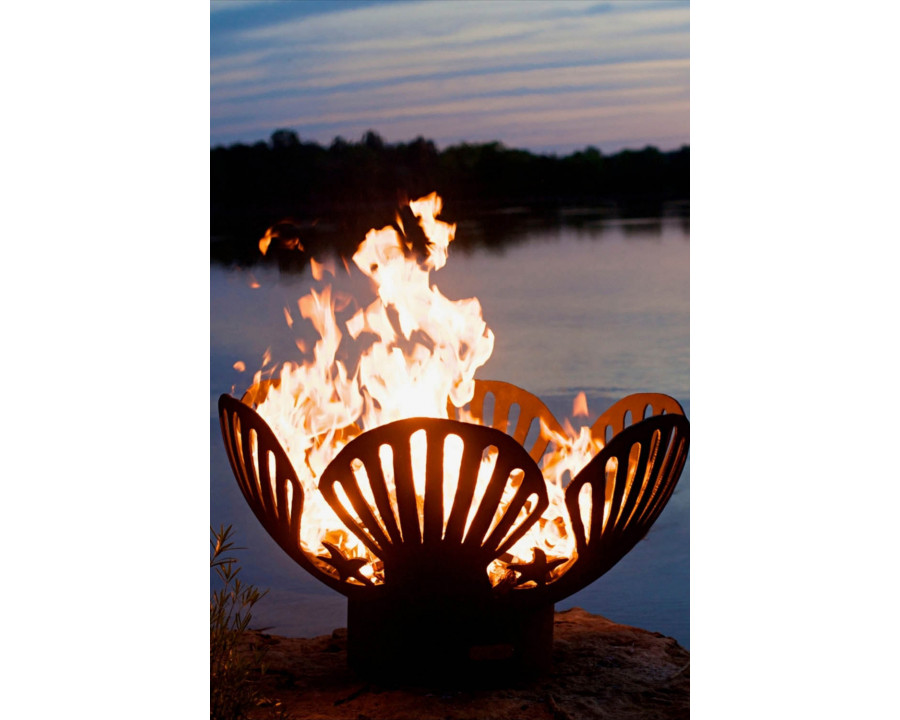 Fire Pit Art Barefoot Beach Natural Gas - Match Lit - Iron Oxide Patina