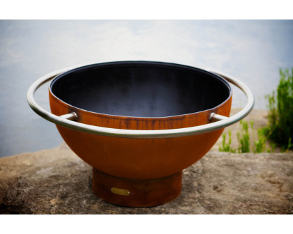 Fire Pit Art Bella Luna Natural Gas - Match Lit - Bronze