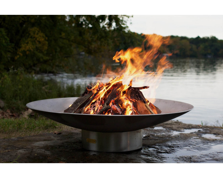 Fire Pit Art Bella Vita 34" Liquid Propane - All Weather Electronic Ignition AWEIS - Stainless Steel